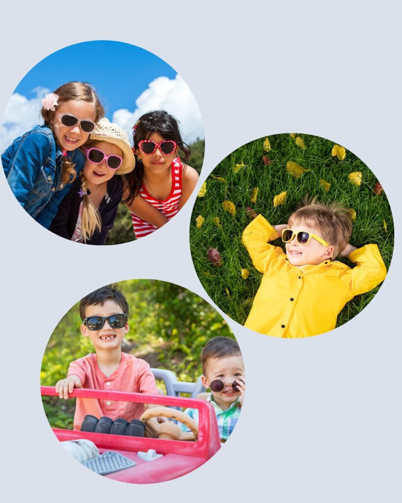 サングラスをかける子どもたち
